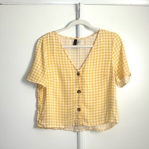 H&M Yellow Gingham Blouse